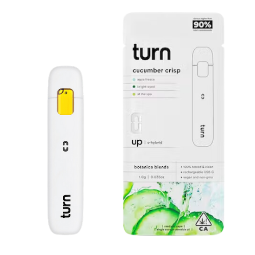 Turn Vapes Cucumber Crisp Turn Disposable Vapes - 1 Gram Vape Carts cannabis