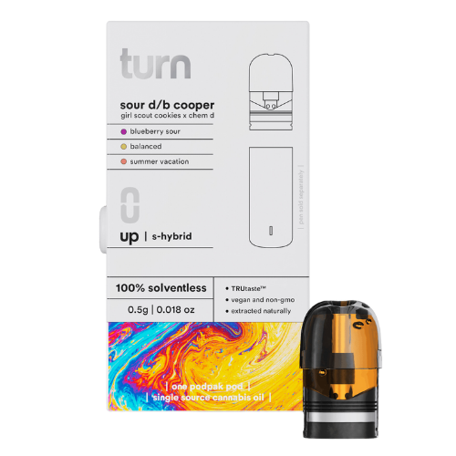 Turn Vapes Sour D/B Cooper Solventless Turn Vape Pod - 0.5 Grams Vape Carts cannabis