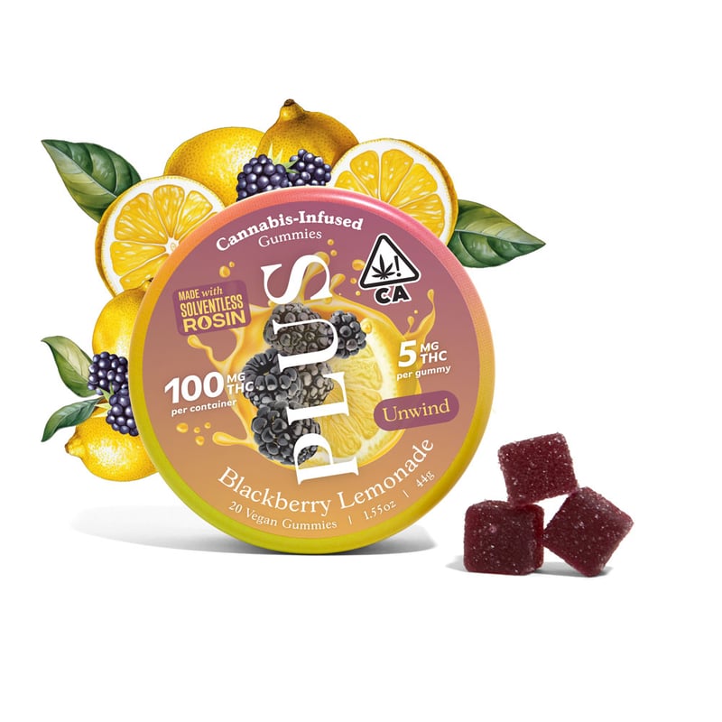 Plus Blackberry Lemon Unwind Gummies Edibles cannabis