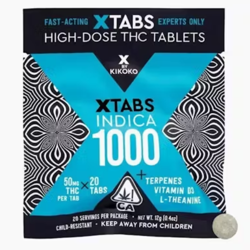 Kikoko 1000mg Indica 50mg 20ct High THC Tablets Tincture cannabis