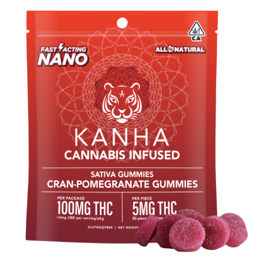 Kanha Cran Pomegranate NANO Gummies - 100 mg Edibles cannabis