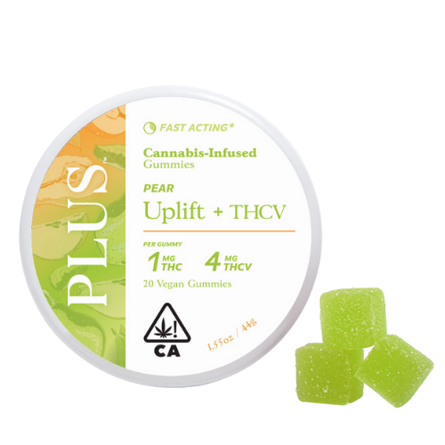 Plus Pear 4:1 THCV/THC Gummies Edibles cannabis