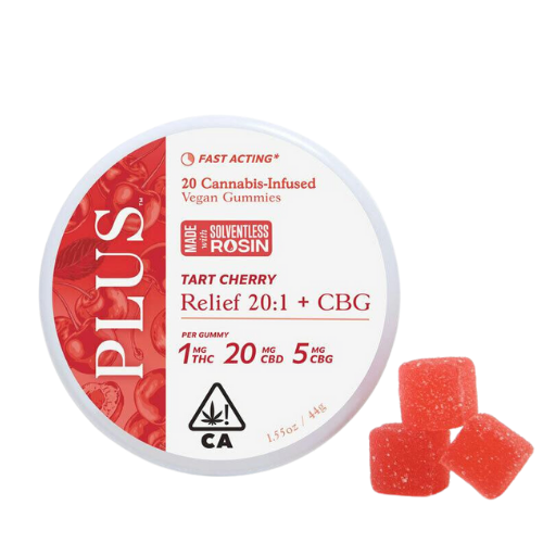 Plus Tart Cherry 20:5:1 CBD/CBG/THC Gummies Edibles cannabis