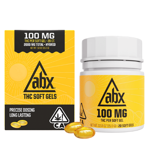 ABX 100mg 20ct (2000MG THC) ABX Soft Gels Refresh Capsules Tincture cannabis